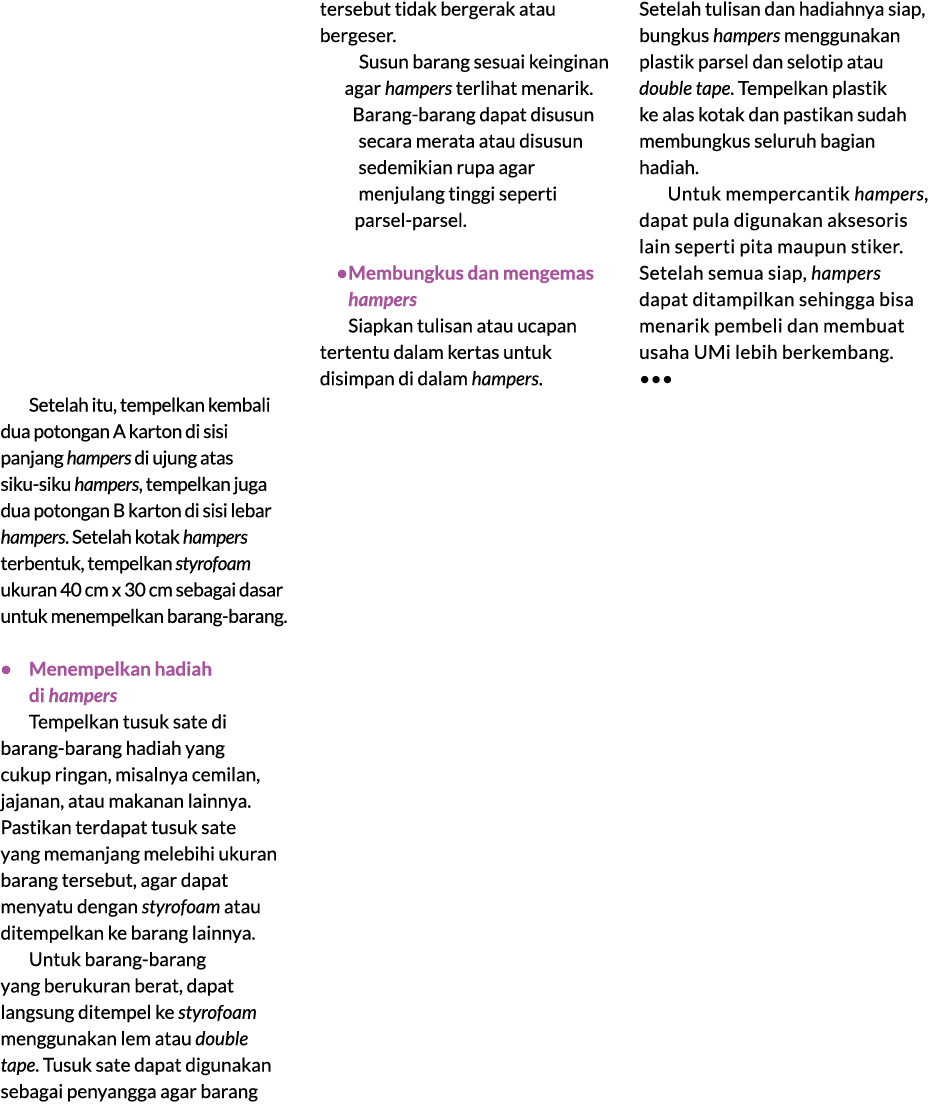 Setelah itu, tempelkan kembali dua potongan A karton di sisi panjang hampers di ujung atas siku siku hampers, tempelk...