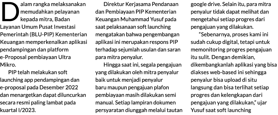 Dalam rangka melaksanakan memudahkan pelayanan kepada mitra, Badan Layanan Umum Pusat Investasi Pemerintah (BLU PIP) ...
