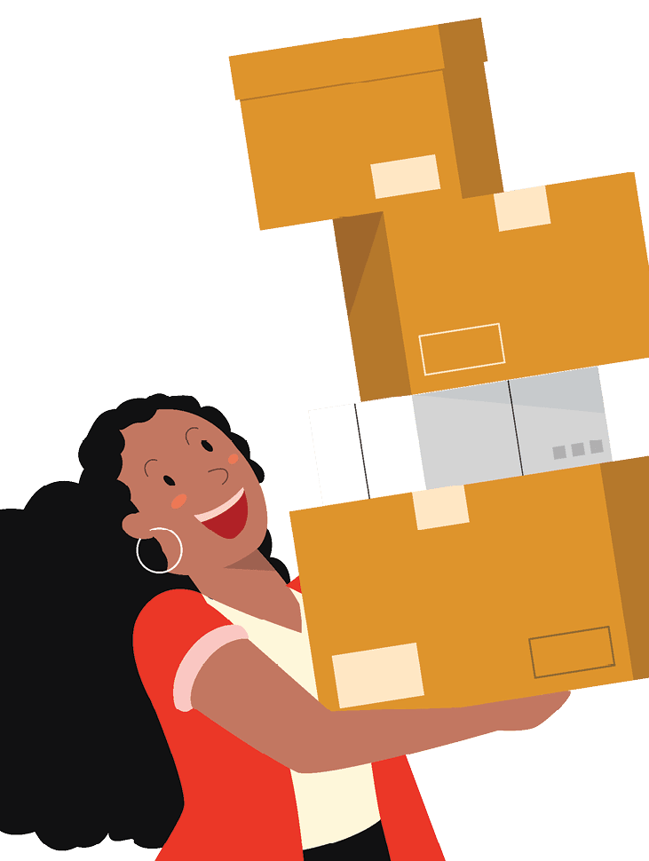 cartoon flat characters customers on big sales, shopping concept.