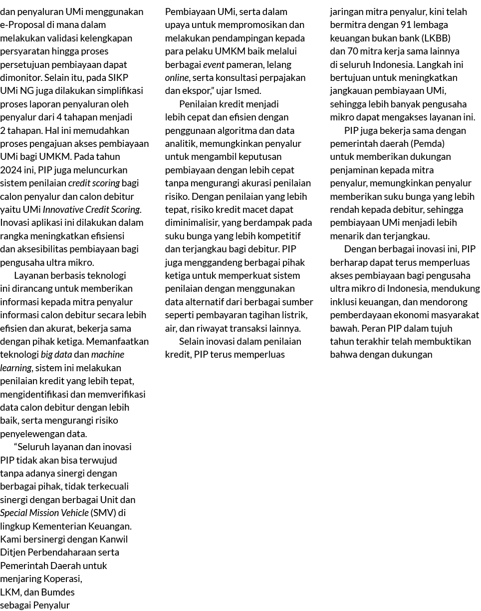 dan penyaluran UMi menggunakan e Proposal di mana dalam melakukan validasi kelengkapan persyaratan hingga proses pers...