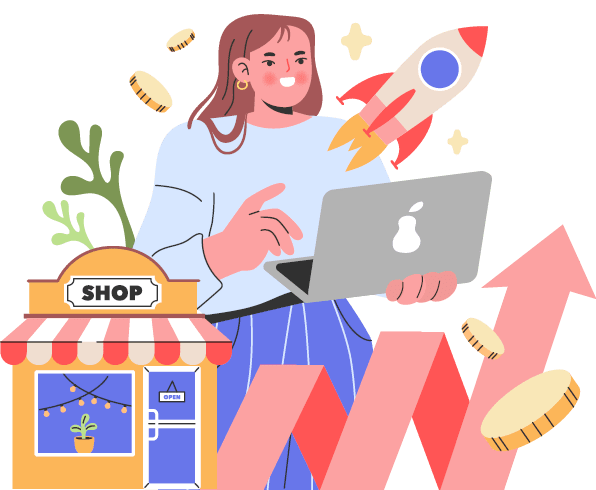 jハードルを超えるようにジャンプする若い男と女のビジネスマンのシンプルな線画のベクターイラスト