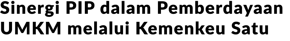 Sinergi PIP dalam Pemberdayaan UMKM melalui Kemenkeu Satu